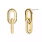 Gold-Tone Stitched Link Drop Earrings