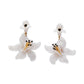 Gold-Tone Cubic Zirconia Color Flower Statement Earrings