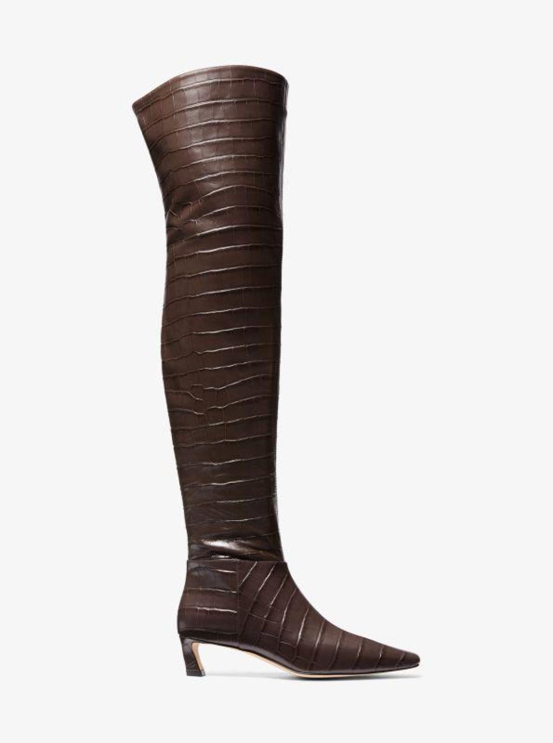 Cosmo Crocodile Embossed Leather Boot