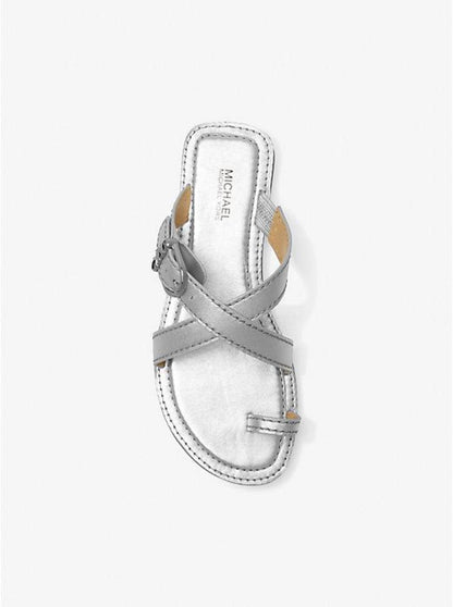 Ashton Metallic Leather Flat Sandal