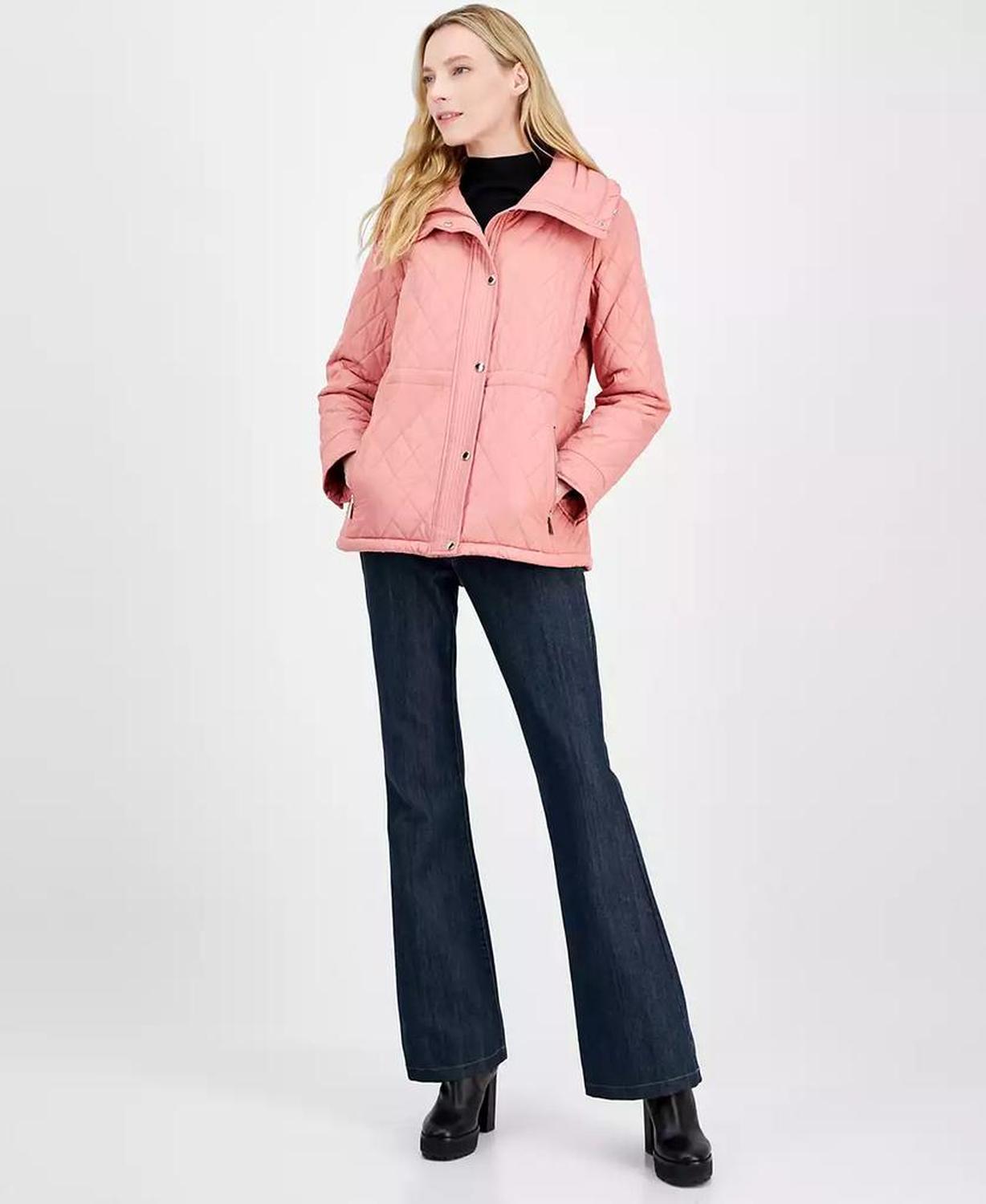 Women's Quilted Hooded Zip-Front Coat, Exclusively at Macy's