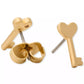 Gold-Tone Polished Heart Key Stud Earrings