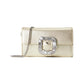 Bridal Buckle Metallic Smooth Leather Crossbody Clutch