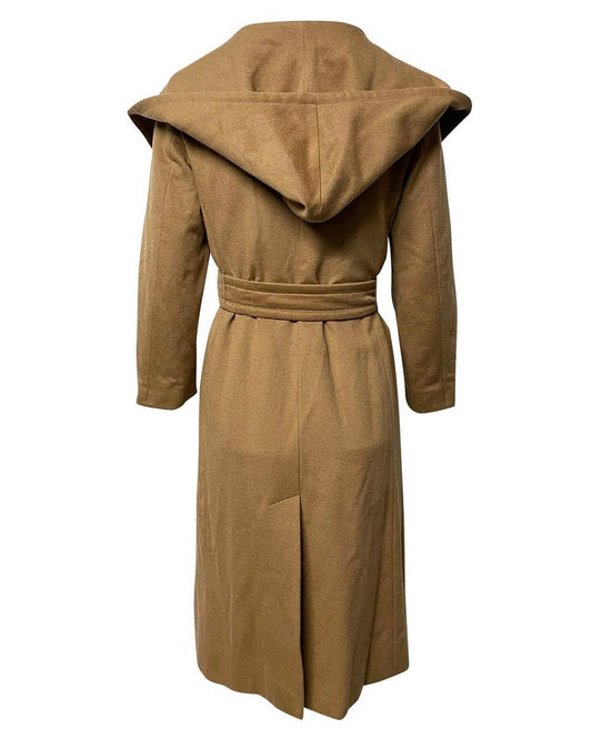 Max Mara Hooded Coat in Brown Cashmere