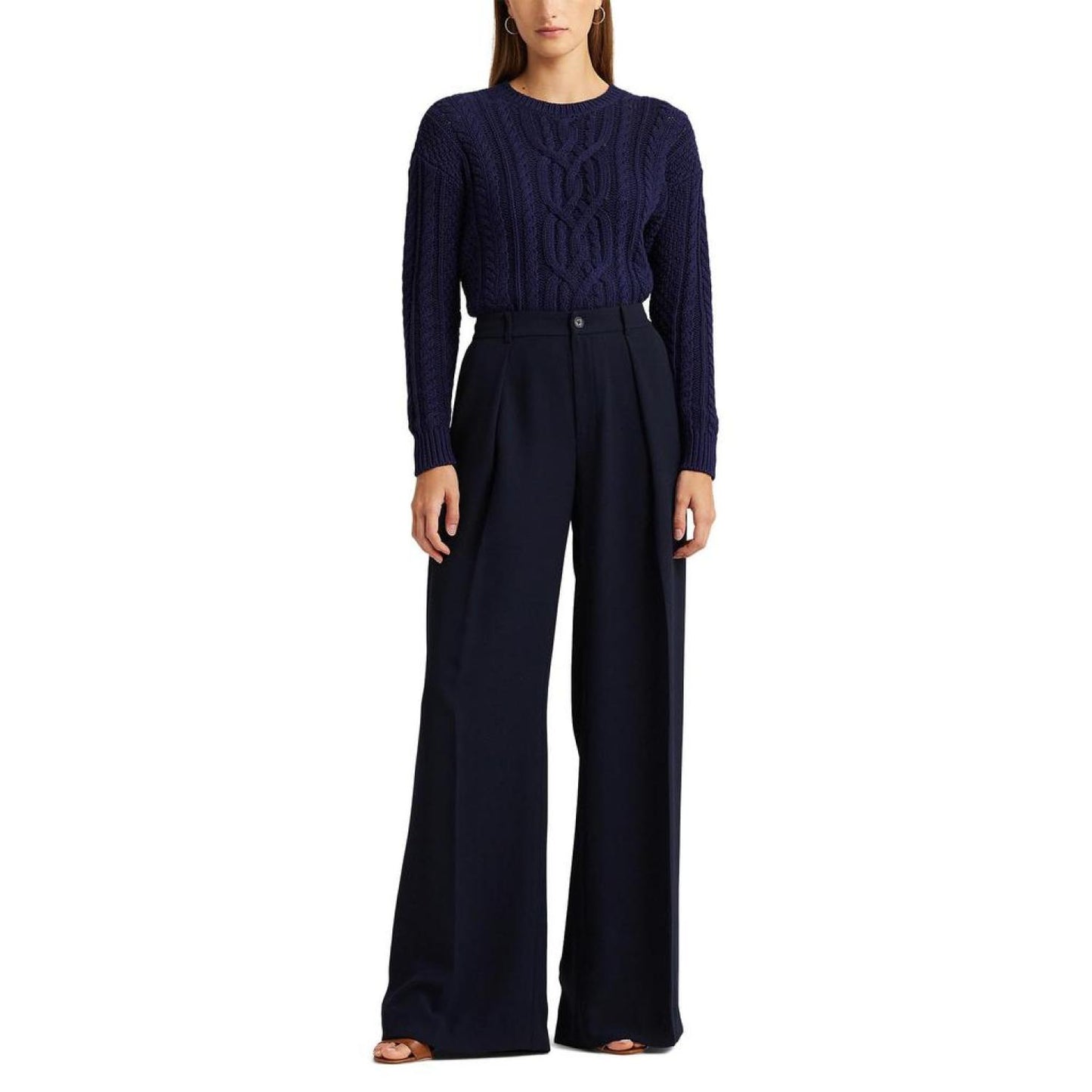 Double-Faced Georgette Wide-Leg Pants