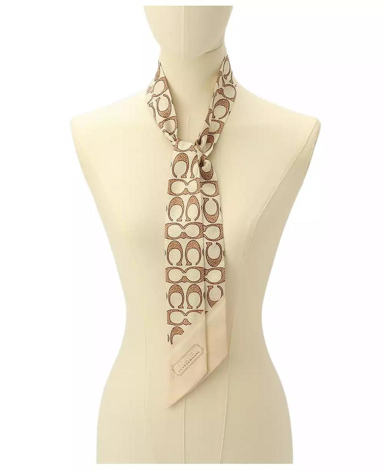 Women's Vintage Signature Print Silk Skinny Scarf