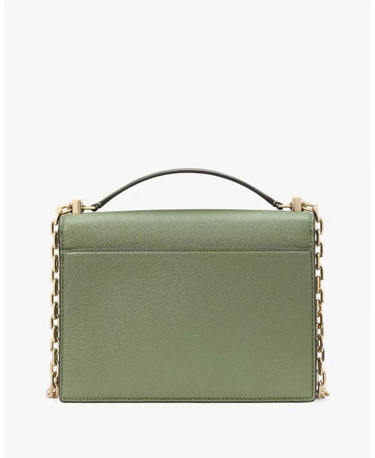 Deco Pebbled Leather Chain Shoulder Bag