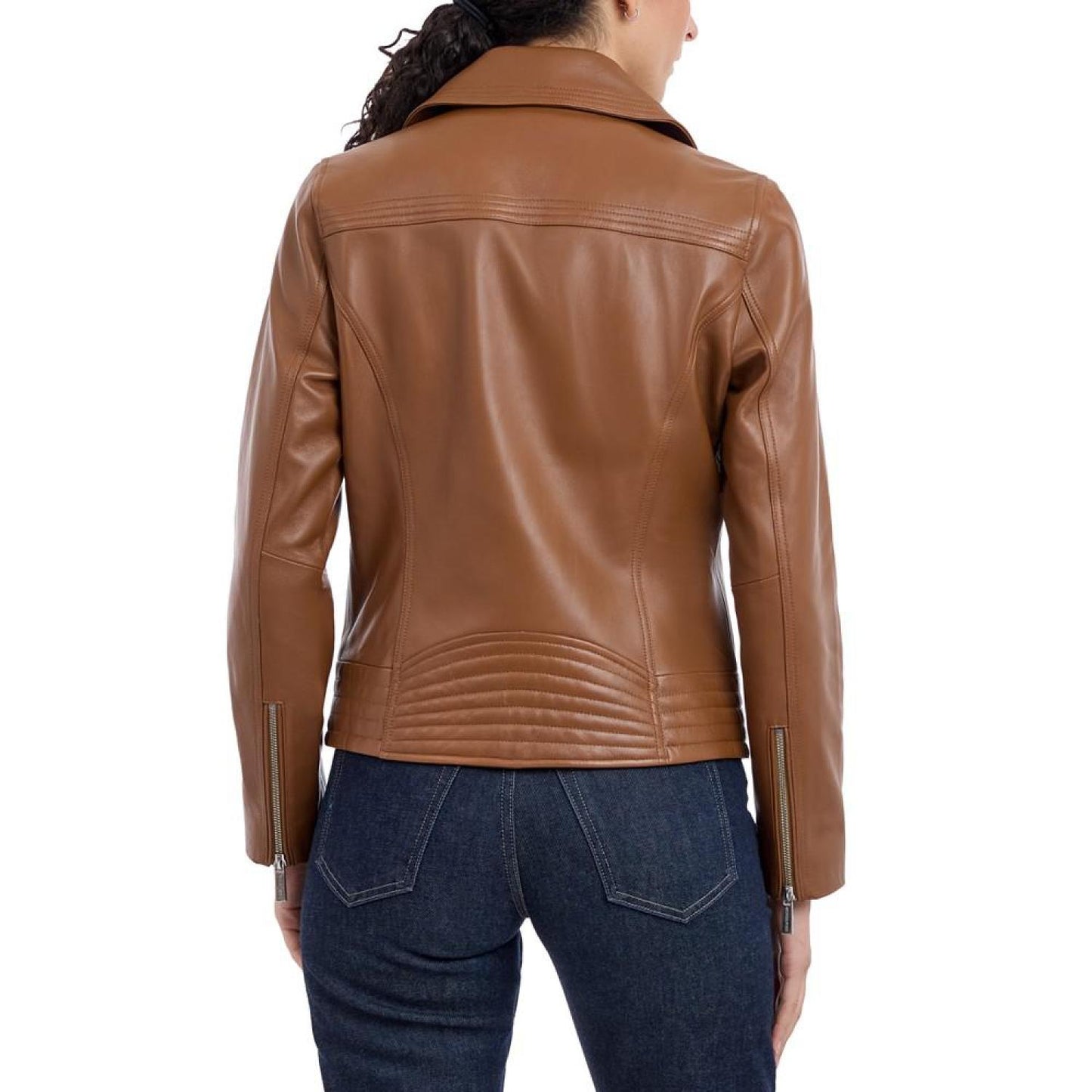 Women's Asymmetric Leather Moto Coat