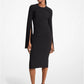 Stretch Wool Split-Sleeve Sheath Dress