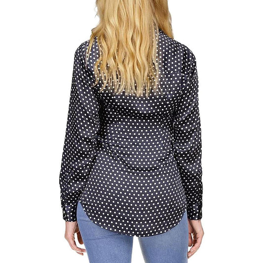 Womens Polka Dot Pleated Pullover Top