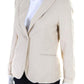 Marc Jacobs Women's Long Sleeves Lined One Button Blazer Beige