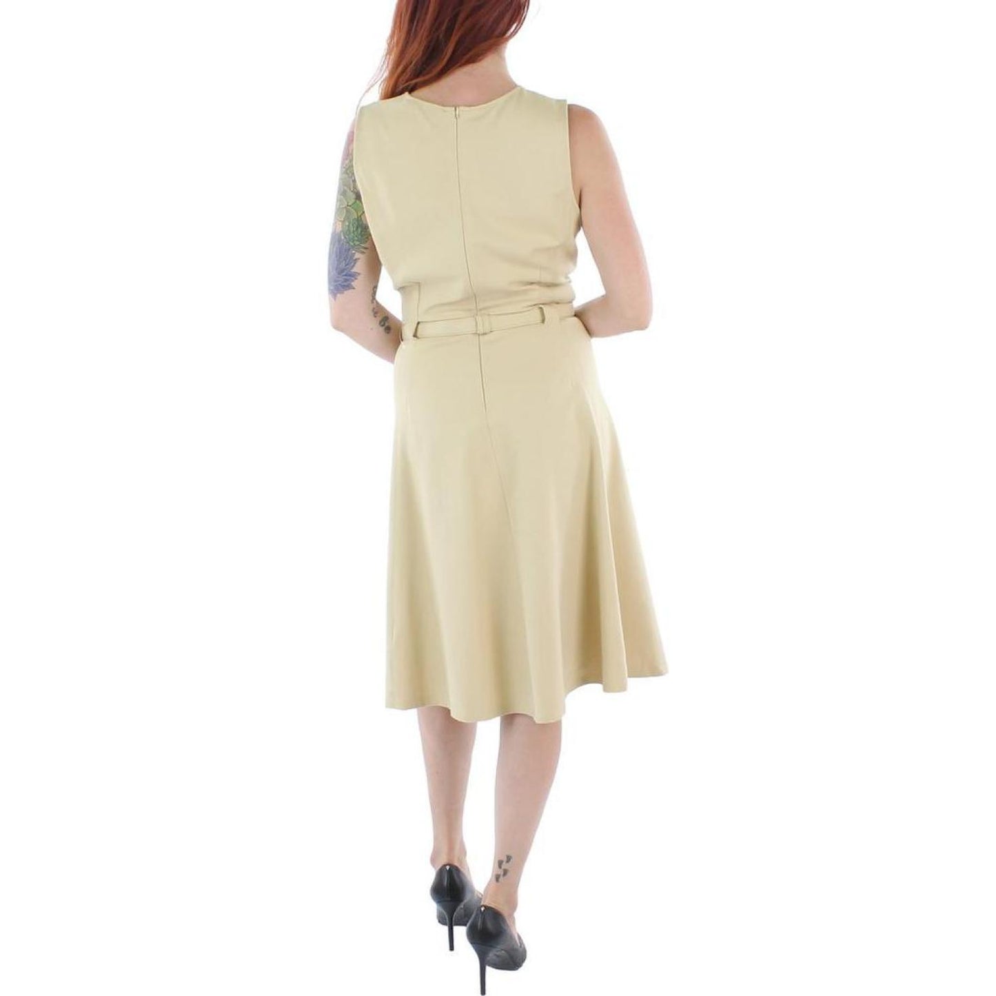 Womens Ponte Sleeveless Shift Dress