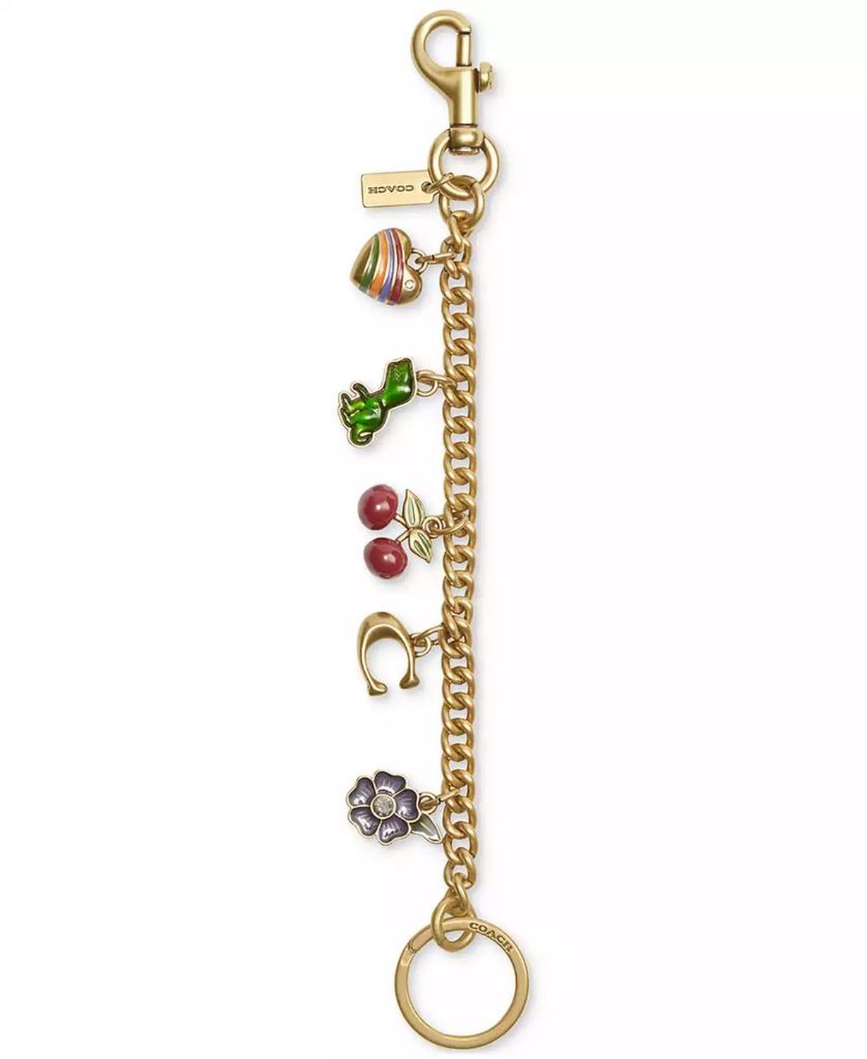 Gold-Tone Motif Chain Bag Charm