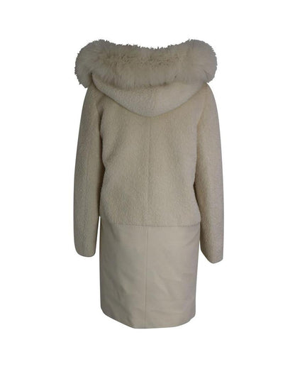 Max Mara Vicky Double-Breasted Coat in White Alpaca Blend