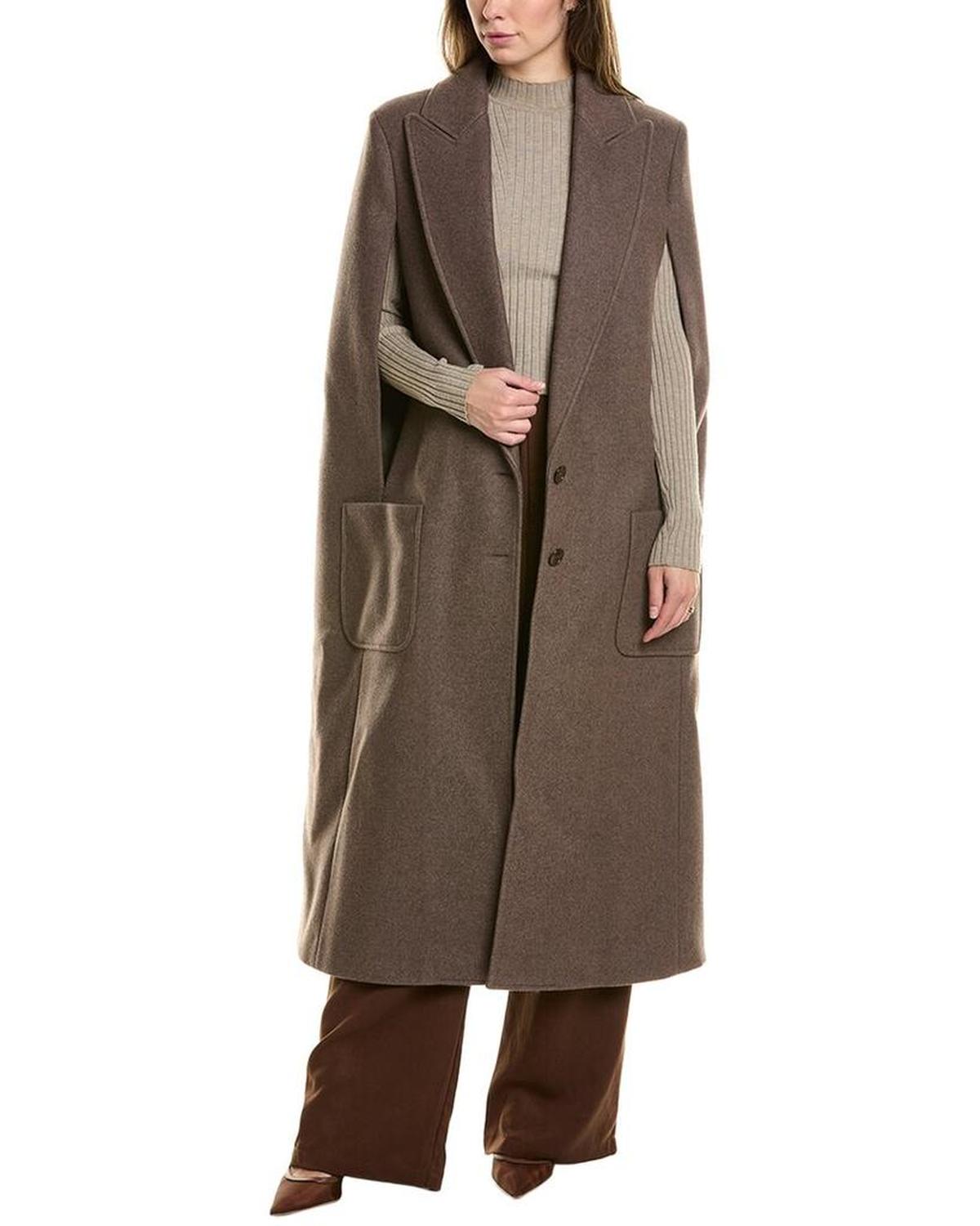 Melton Wool Cape Coat