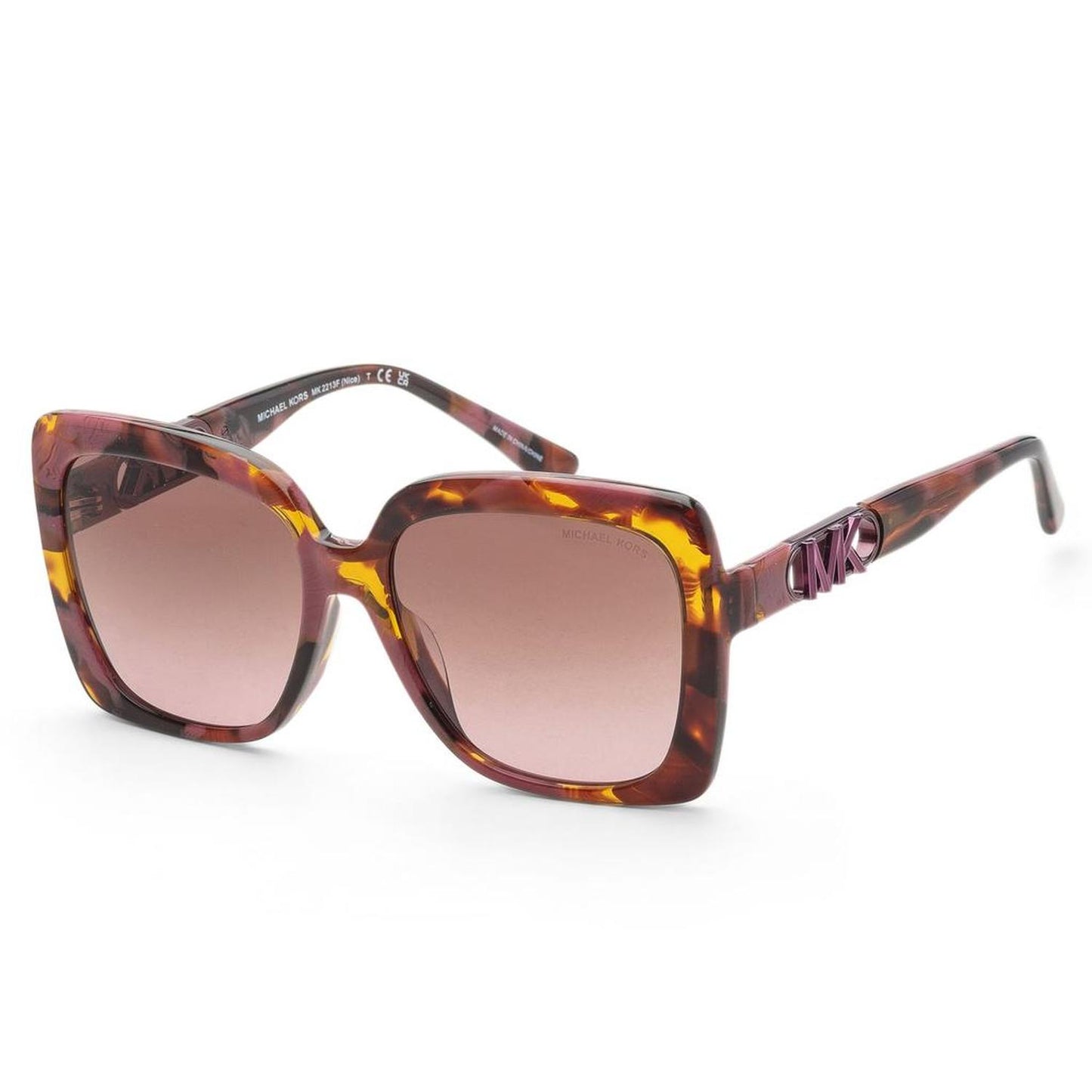 Michael Kors Women's 58mm Plum Graphic Tortoise Sunglasses MK2213F-39989T-58