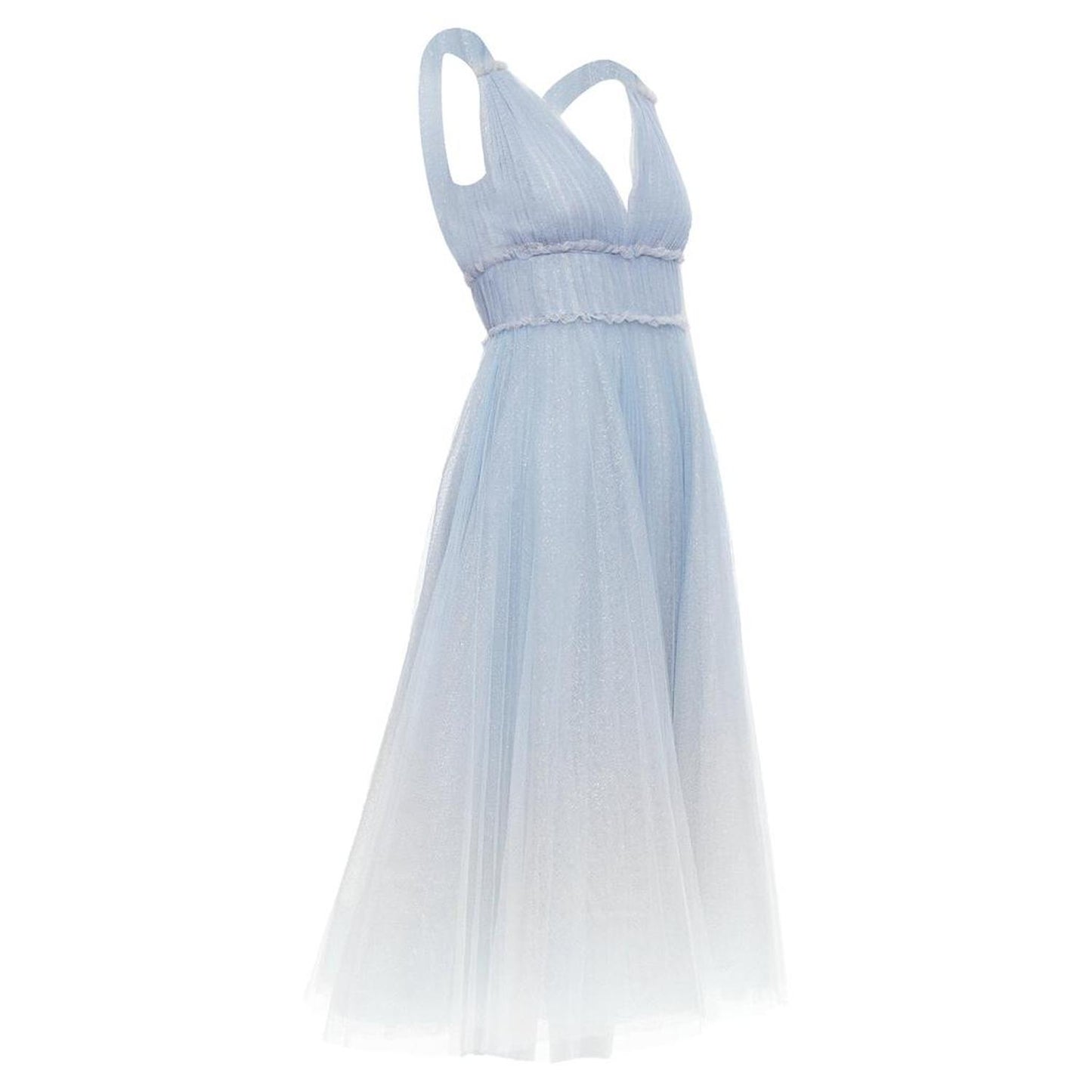 Notte Ombre Ruched Waist Tulle Dress