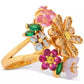 Gold-Tone Stone & Cubic Zirconia Bursting Blooms Statement Ring