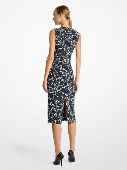 Floral Stretch Cady Sheath Dress