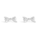 Rhodium Vintage Charms Signature Bow Stud Earrings