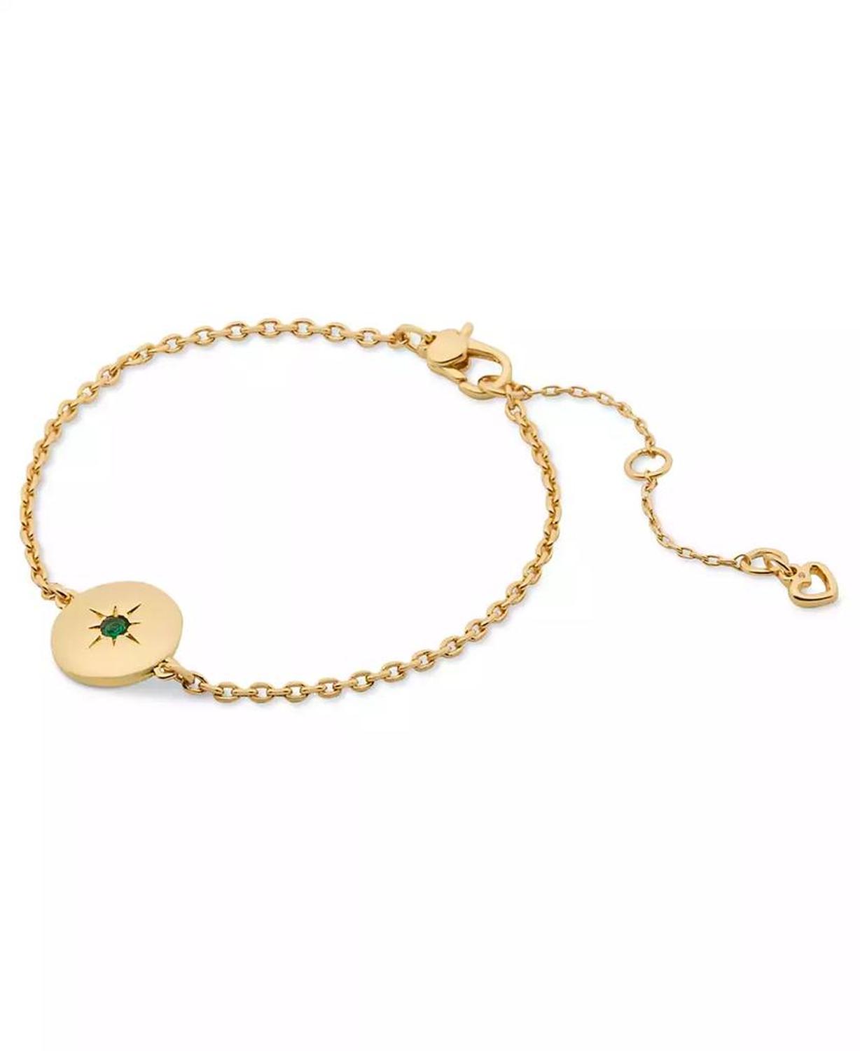 Gold-Tone Color Pavé Star Disc Link Bracelet