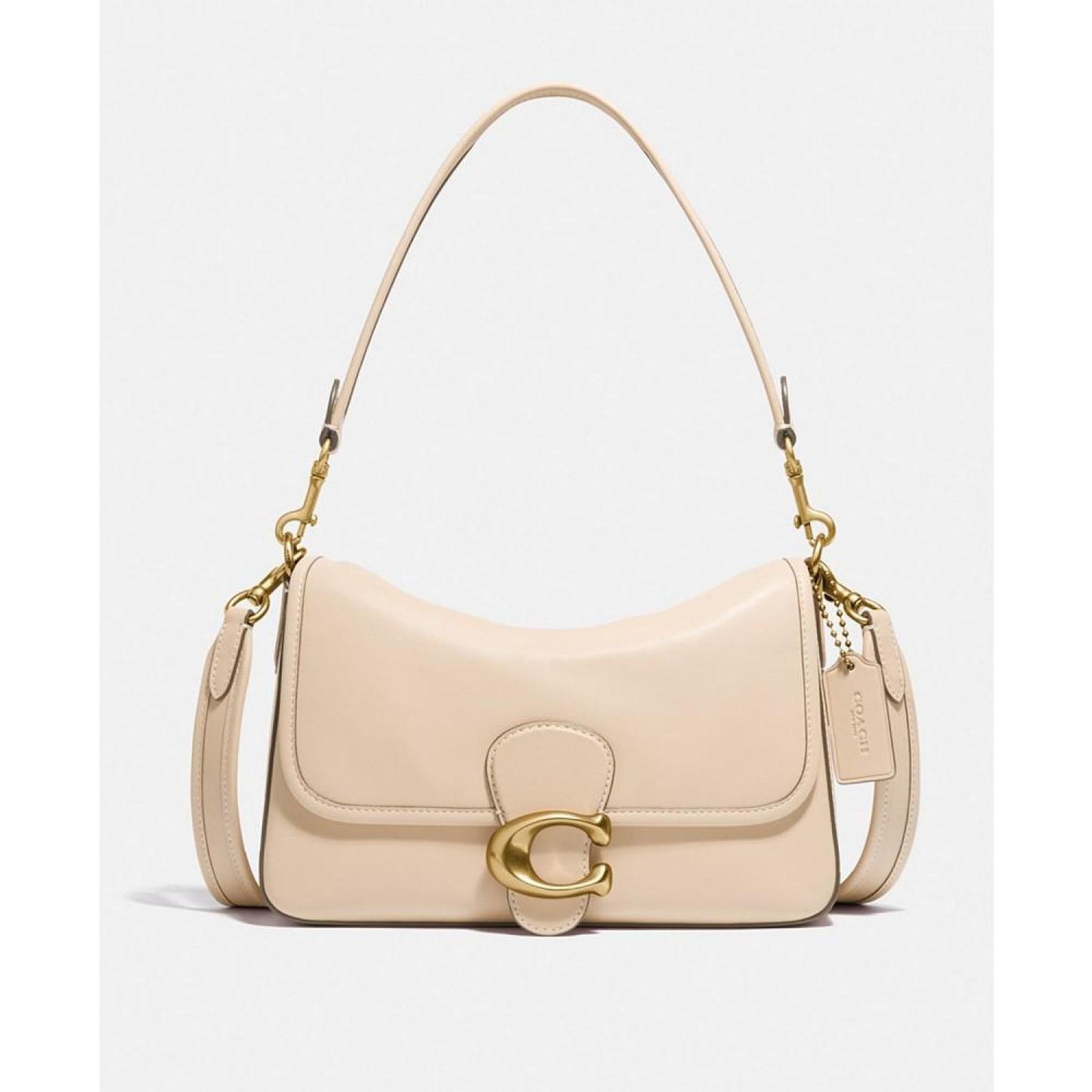 Soft Tabby Leather Shoulder Bag with Removable Crossbody Strap