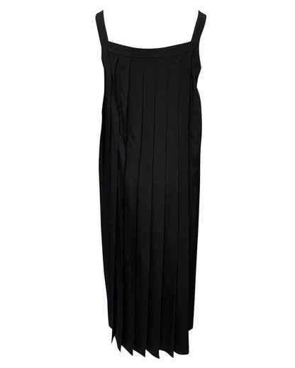 Max Mara Zadar Pleated Long Dress in Black Polyester