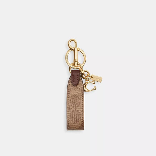 Coach Outlet Loop Bag Charm In Signature Canvas