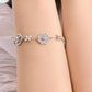 Silver-Tone Pavé Flower Charm Flex Bracelet