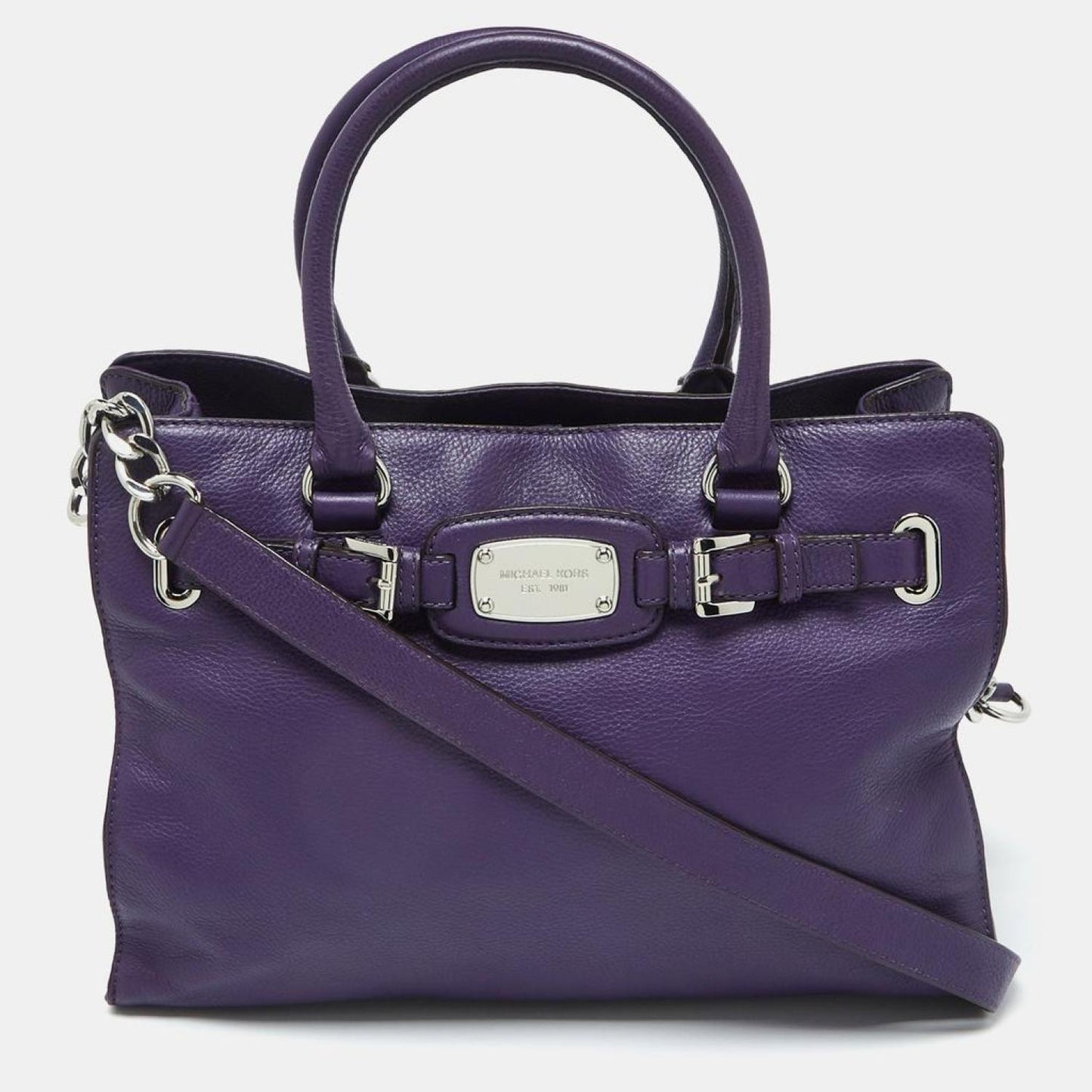 Michael Kors Purple Leather Large Hamilton North South Tote