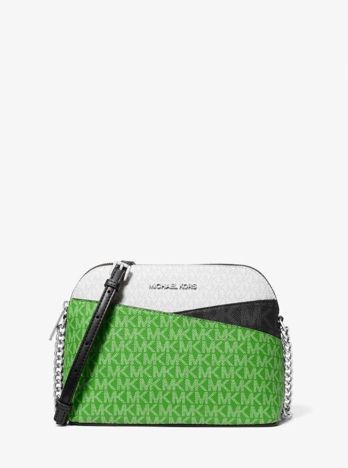 Jet Set Travel Color-Block Signature Logo Crossbody Bag