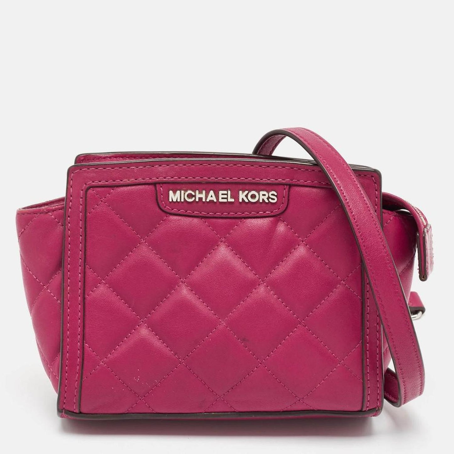 Fuchsia Pink Quilted Leather Micro Selma Tote