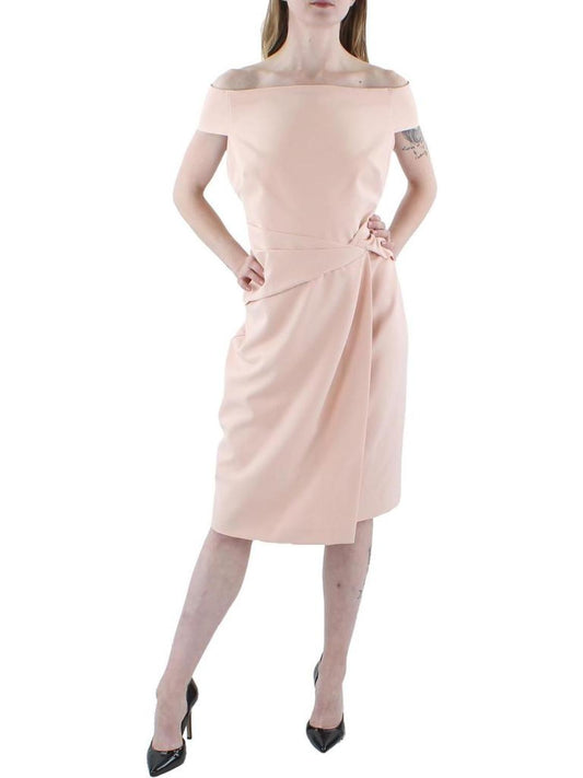 Womens Jersey Knee Length Wrap Dress