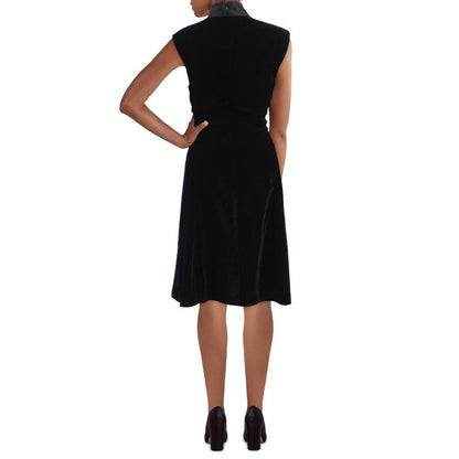 Womens Velvet Calf Midi Dress