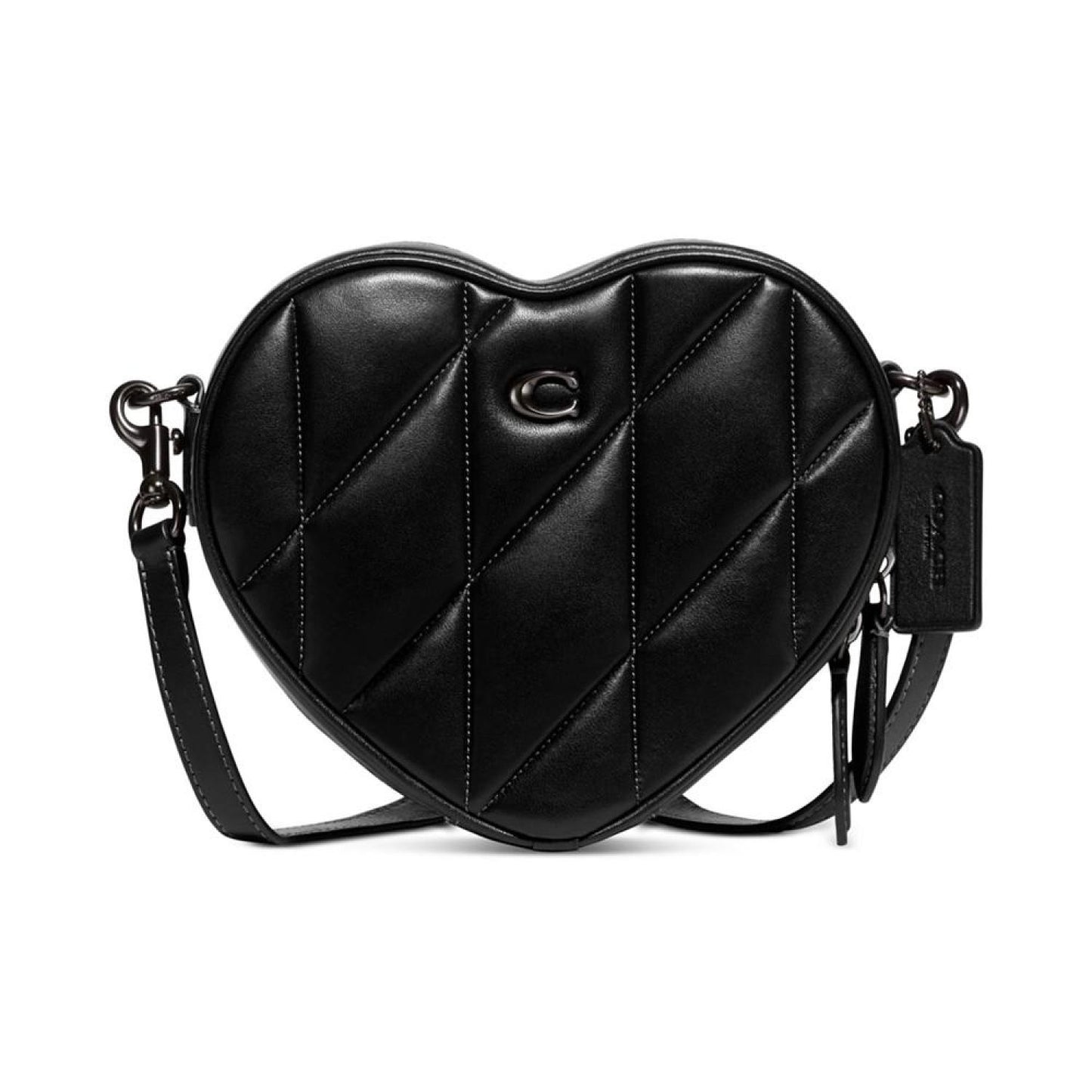 Quilted Leather Heart Crossbody