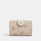 Medium Corner Zip Wallet In Signature Canvas With Floral Print