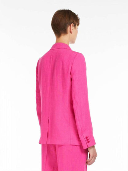 Weekend Nalut Linen Blazer In Fuchsia