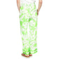 Petites Womens Smocked Printed Wide Leg Pants