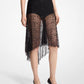 Hand-Embroidered Sequin Chantilly Lace Skirt