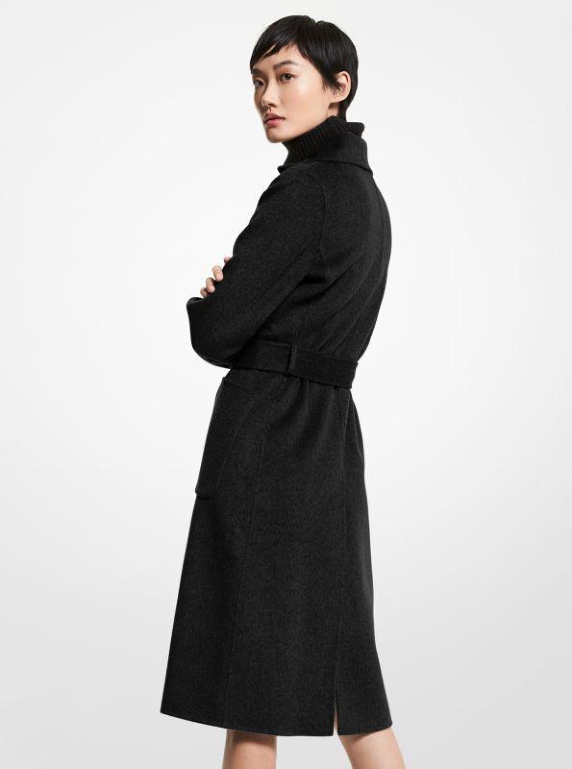 Wool Blend Wrap Coat