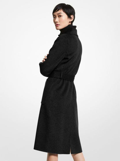 Wool Blend Wrap Coat