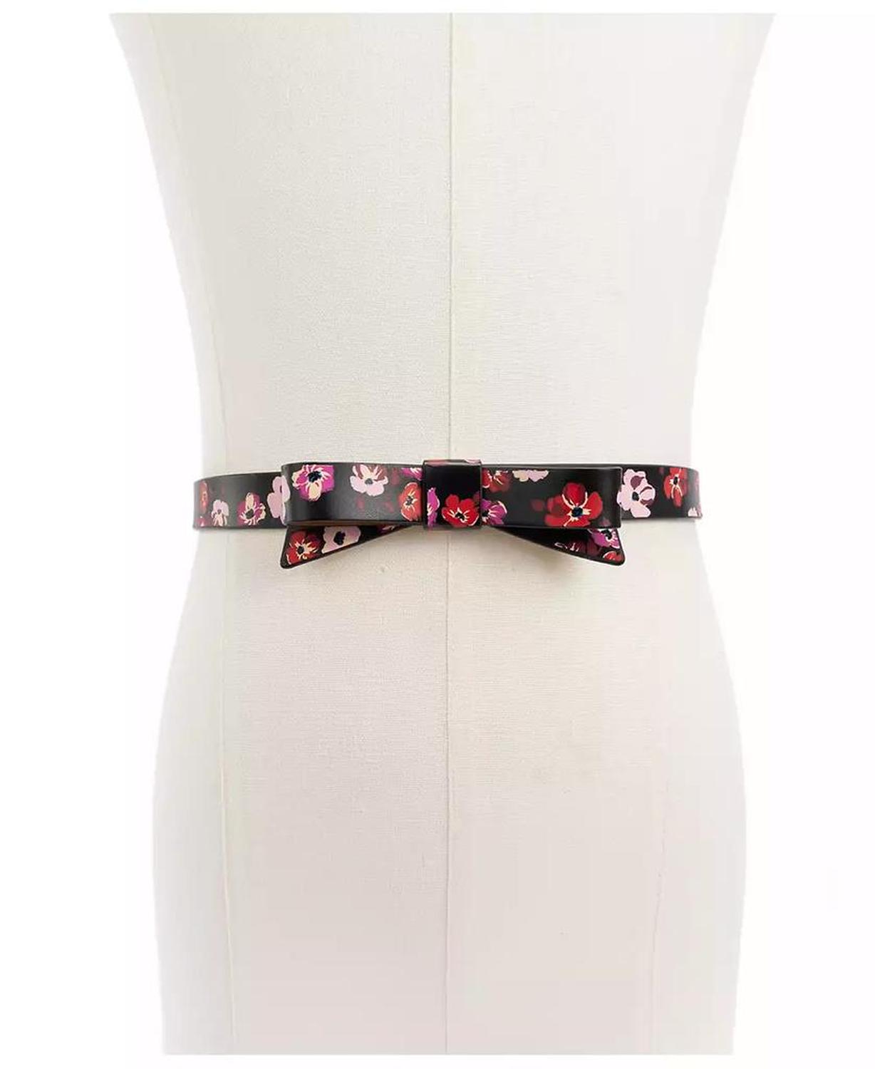 Women's 19mm Fall Poppies Bow Belt