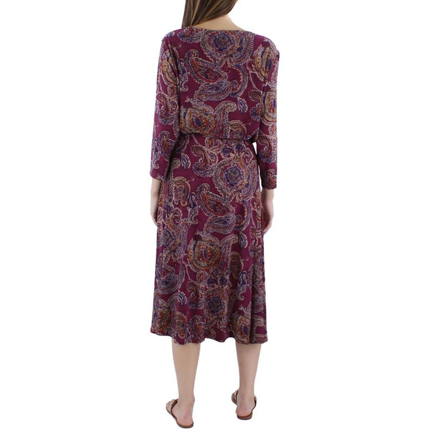 Womens Paisley Jersey Midi Dress