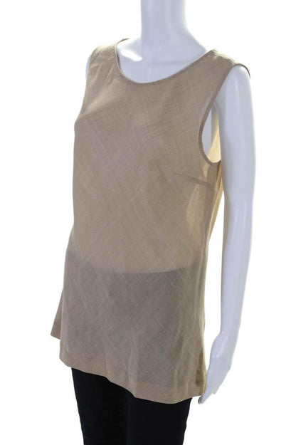 Max Mara Womens Button Down Light Jacket Tank Top Set Beige Wool