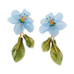 Gold-Tone Cubic Zirconia Color Flower Statement Earrings