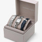 Petite Monroe Silver-Tone and Crocodile-Embossed Leather Watch Strap Set