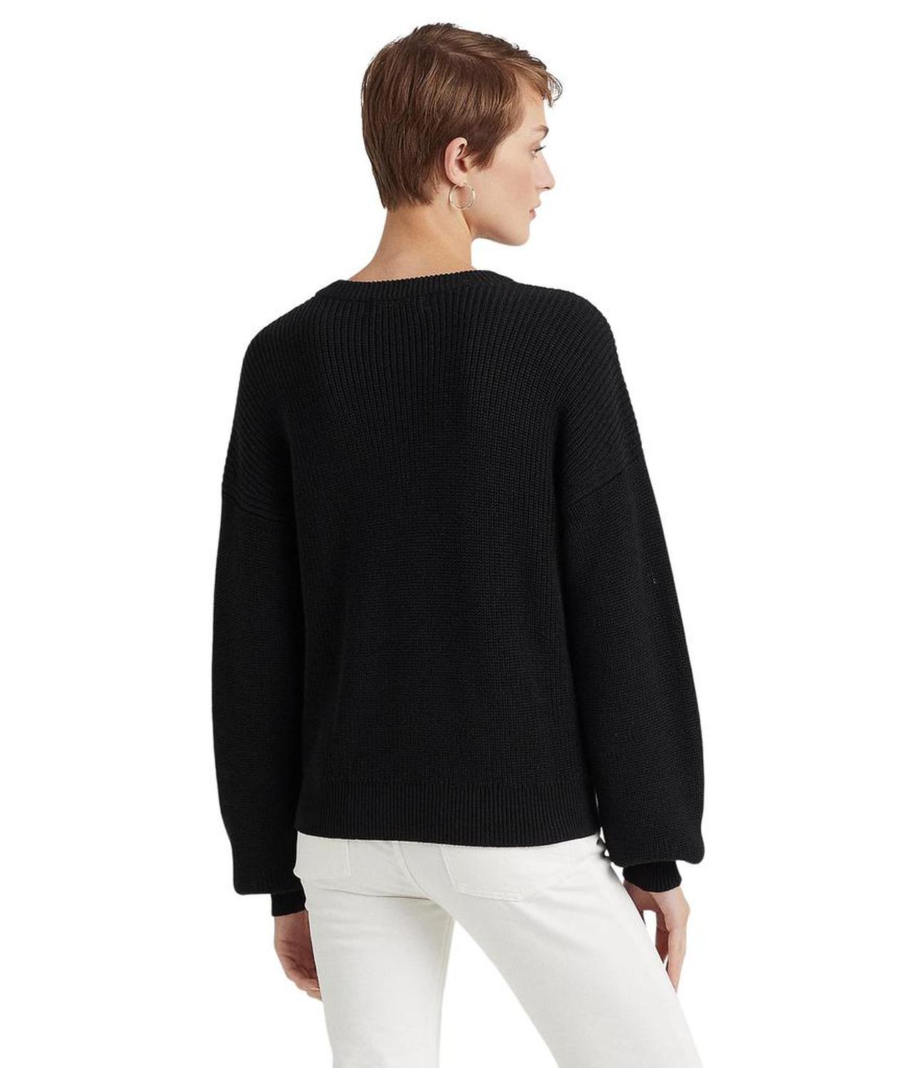 Cotton Blouson Sleeve Sweater