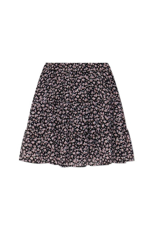 Michael Michael Kors Studded Floral Print Georgette Tiered Skirt