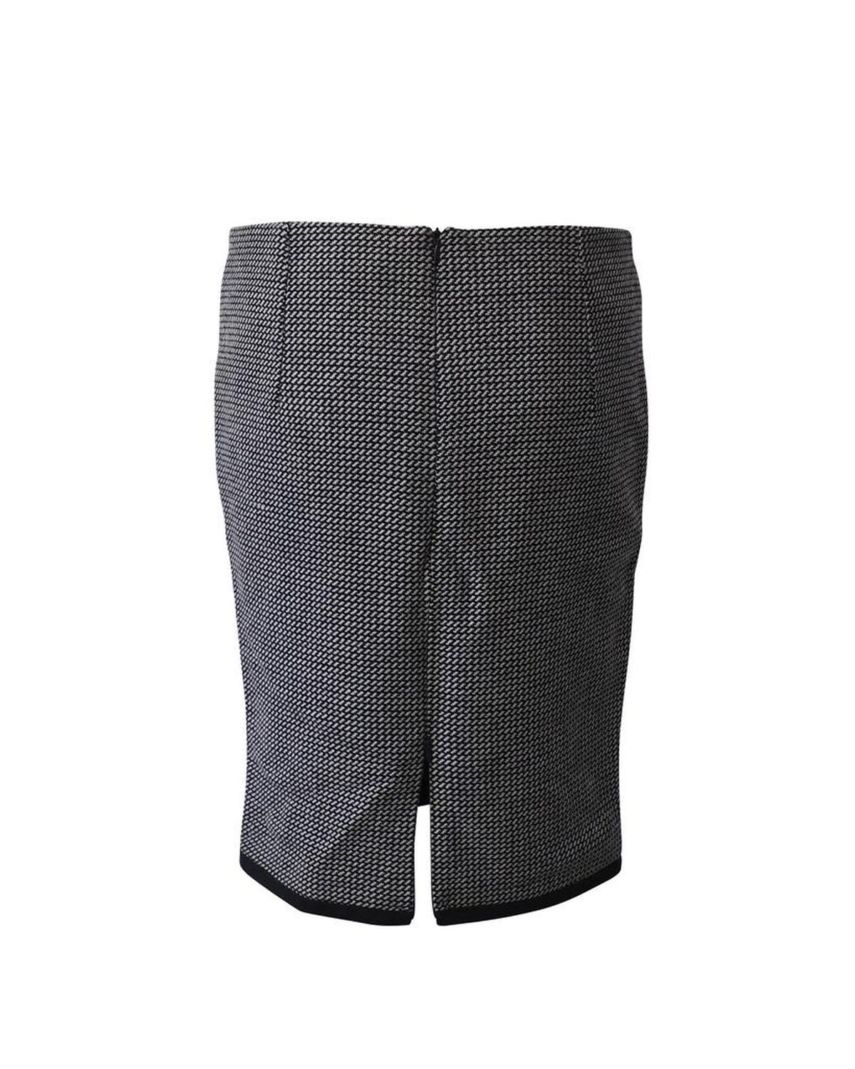 Max Mara Tweed Pencil Skirt in Black Wool