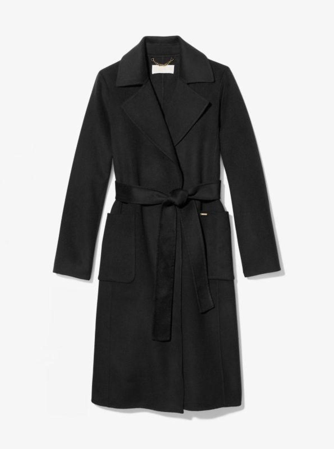 Wool Blend Wrap Coat